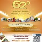 สาขาวิชาสถิติ ขอเรียนเชิญผู้บริหาร คณาจารย์ บุคลากร ศิษย์เก่า นักศึกษา ร่วมพิธีทำบุญตักบาตรและกิจกรรมเนื่องในวันคล้ายวันสถาปนา ครบรอบ 62ปี คณะวิทยาศาสตร์